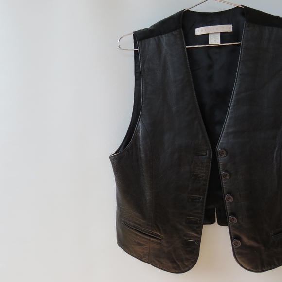 Vintage The Limited Black Leather Vest Size Medium - Picture 7 of 15
